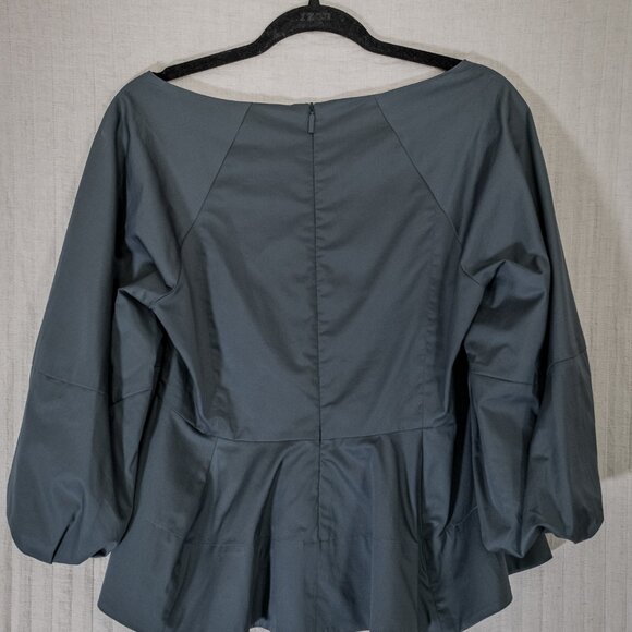 Sz8 Tibi Eco Poplin Peplum in Green Limestone - Tag 6, runs very large - Picture 6 of 12